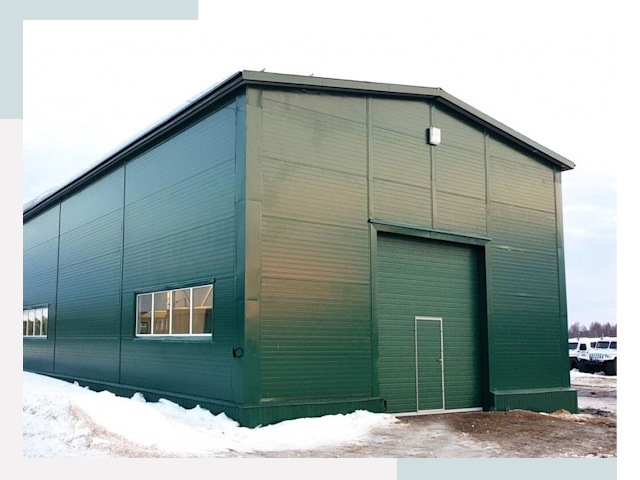 Двускатные ангары в Мончегорске